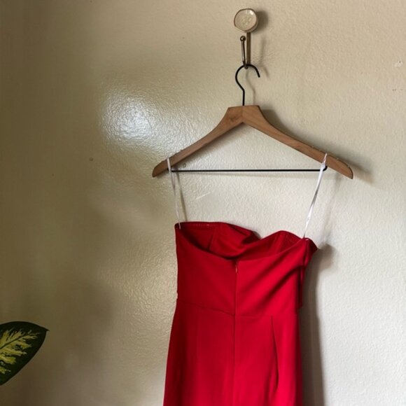Lulus | Extravagant Persona Red Strapless Cutout Column Maxi Dress - Picture 7 of 8